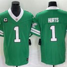 men's & youth Philadelphia Eagles 1 Jalen Hurts Jersey Green F.U.S.E. with C Patch Limited Football