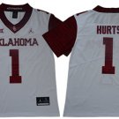 men's & youth Oklahoma Sooners 1 Jalen Hurts Jersey White College Limited Football Player Game