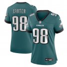 women's Philadelphia Eagles 98 Jalen Carter Jersey Green F.U.S.E. Limited Football Player Team Game