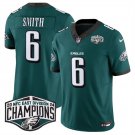 men's & kids Philadelphia Eagles 6 DeVonta Smith Jersey Green 2024 Champions F.U.S.E. Football Game