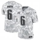 men's & youth Philadelphia Eagles 6 DeVonta Smith Jersey Arctic 2024 Salute To Service FUSE Football