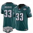 men's & kids Philadelphia Eagles 33 Cooper DeJean Jersey Green 2024 Champions F.U.S.E. Football Game