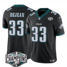 men's & kids Philadelphia Eagles 33 Cooper DeJean Jersey Black 2024 Champions F.U.S.E. Football Game