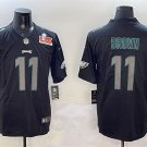men's & youth Philadelphia Eagles 11 A.J. Brown Jersey Black Impact 2025 Super Bowl LIX Patch