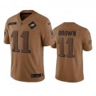 men's & youth Philadelphia Eagles 11 A.J. Brown Jersey 2023 Brown Salute To Service F.U.S.E Football