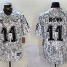 men's & youth Philadelphia Eagles 11 A.J. Brown Jersey Arctic 2024 Salute To Service FUSE Football