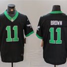 men's & youth Philadelphia Eagles 11 A.J. Brown Jersey Black Green F.U.S.E Limited Football Game