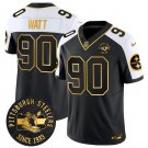 men's & youth Pittsburgh Steelers 90 T.J. Watt Jersey Black Gold Throwback 1933 Patch FUSE Football