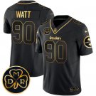 men's & youth Pittsburgh Steelers 90 T.J. Watt Jersey Black Gold F.U.S.E DMR Patch Limited Football