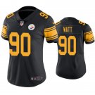 women's Pittsburgh Steelers 90 T.J. Watt Jersey Black Color Rush FUSE Limited Football Player Game