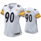 women's Pittsburgh Steelers 90 T.J. Watt Jersey White F.U.S.E Limited Football Player Team Game
