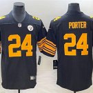 men's & kids Pittsburgh Steelers 24 Joey Porter Jr. Jersey Black Color Rush F.U.S.E Football Game