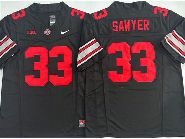 men's & youth Ohio State Buckeyes 33 Jack Sawyer Jersey Black F.U.S.E. College Limited Football Game