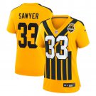 women's Pittsburgh Steelers 33 Jack Sawyer Jersey Gold 1933 FUSE Throwback Football Player Game
