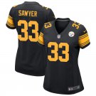 women's Pittsburgh Steelers 33 Jack Sawyer Jersey Black Color Rush F.U.S.E Limited Football Game