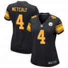 women's Pittsburgh Steelers 4 DK Metcalf Jersey Black Color Rush FUSE Limited Football Player Game
