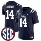 men's & youth Ole Miss Rebels 14 DK Metcalf Jersey Navy College Limited Football Player Team Game