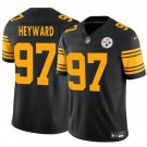 men's & kids Pittsburgh Steelers 97 Cameron Heyward Jersey Black Color Rush F.U.S.E Football Game