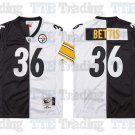 men's & youth Pittsburgh Steelers 36 Jerome Bettis Jersey Split Black/White Throwback M&N Football