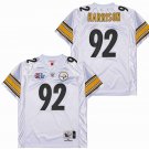 men's & youth Pittsburgh Steelers 92 James Harrison Jersey White Throwback M&N Football Retired