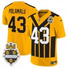 men's & kids Pittsburgh Steelers 43 Troy Polamalu Jersey Gold 1933 FUSE Throwback Football Retired