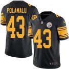 men's & kids Pittsburgh Steelers 43 Troy Polamalu Jersey Black Color Rush F.U.S.E Football Retired