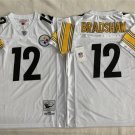 men's & youth Pittsburgh Steelers 12 Terry Bradshaw Jersey White Throwback M&N Football Retired