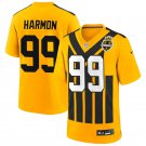 men's & kids Pittsburgh Steelers 99 Derrick Harmon Jersey Gold 1933 F.U.S.E Throwback Football Game