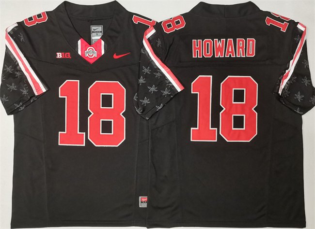 men's & youth Ohio State Buckeyes 18 Will Howard Jersey Black Special F.U.S.E. College Football Game