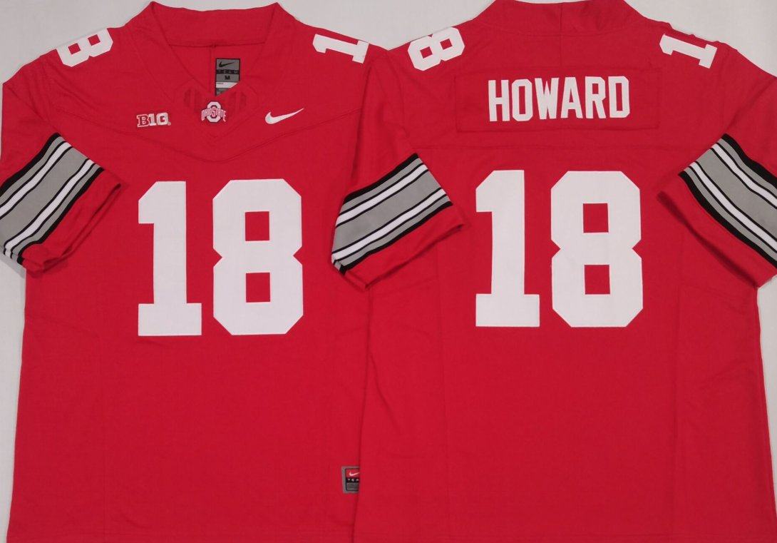 men's & youth Ohio State Buckeyes 18 Will Howard Jersey Red F.U.S.E. College Limited Football Game