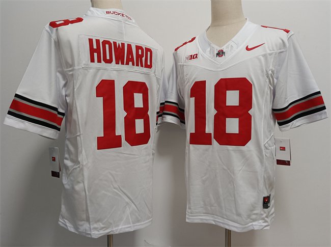men's & youth Ohio State Buckeyes 18 Will Howard Jersey White F.U.S.E. College Limited Football Game