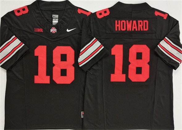 men's & youth Ohio State Buckeyes 18 Will Howard Jersey Black F.U.S.E. College Limited Football Game
