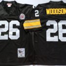 men's & youth Pittsburgh Steelers 26 Rod Woodson Jersey Black Throwback M&N Football Retired