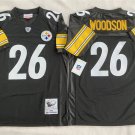 men's & youth Pittsburgh Steelers 26 Rod Woodson Jersey Black Throwback M&N Football Retired