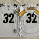 men's & youth Pittsburgh Steelers 32 Franco Harris Jersey White Throwback M&N Football Retired