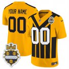 men's & kids Pittsburgh Steelers 00 Custom name number Jersey Gold 1933 FUSE Throwback Football
