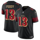 men's & kids San Francisco 49ers 13 Brock Purdy Jersey Black 2025 Rivalries Collection Football Game
