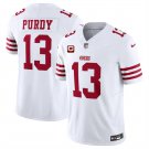 men's & kids San Francisco 49ers 13 Brock Purdy Jersey White with C Patch FUSE Limited Football Game