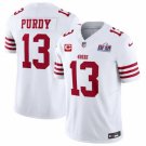 men's & kids San Francisco 49ers 13 Brock Purdy Jersey White F.U.S.E. Super Bowl LVIII and C Patch