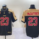 men's & youth San Francisco 49ers 23 Christian McCaffrey Jersey Black Gold F.U.S.E with Patch