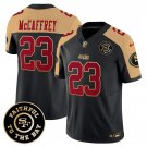 men's & youth San Francisco 49ers 23 Christian McCaffrey Jersey Black Gold F.U.S.E with Patch