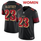 women's San Francisco 49ers 23 Christian McCaffrey Jersey Black 2025 Rivalries Collection Football