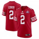 men's & kids San Francisco 49ers 2 Deommodore Lenoir Jersey Red Super Bowl LVIII Patch Football