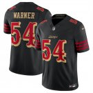 men's & kids San Francisco 49ers 54 Fred Warner Jersey Black 2025 Rivalries Collection Football Game