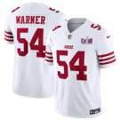 men's & kids San Francisco 49ers 54 Fred Warner Jersey White F.U.S.E Super Bowl LVIII Patch Football