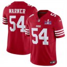 men's & kids San Francisco 49ers 54 Fred Warner Jersey Red F.U.S.E Super Bowl LVIII Patch Football