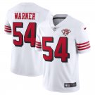 men's & kids San Francisco 49ers 54 Fred Warner Jersey Alternate White 75th Patch Limited Football