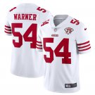 men's & kids San Francisco 49ers 54 Fred Warner Jersey White 75th Anniversary Patch Limited Football