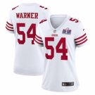 women's San Francisco 49ers 54 Fred Warner Jersey White F.U.S.E Super Bowl LVIII Patch Football