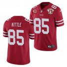 men's & kids San Francisco 49ers 85 George Kittle Jersey Red with C and 75th Patch Limited Football